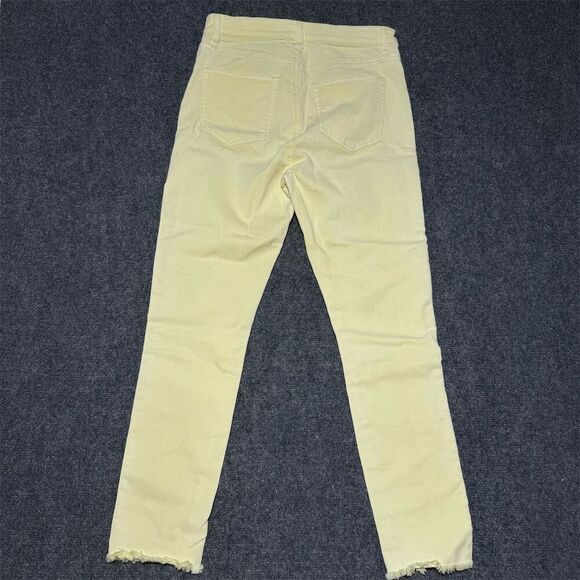 LOFT Women's Yellow Cropped Skinny Jeans Size 6 Raw Hem Stretch - Picture 2 of 10